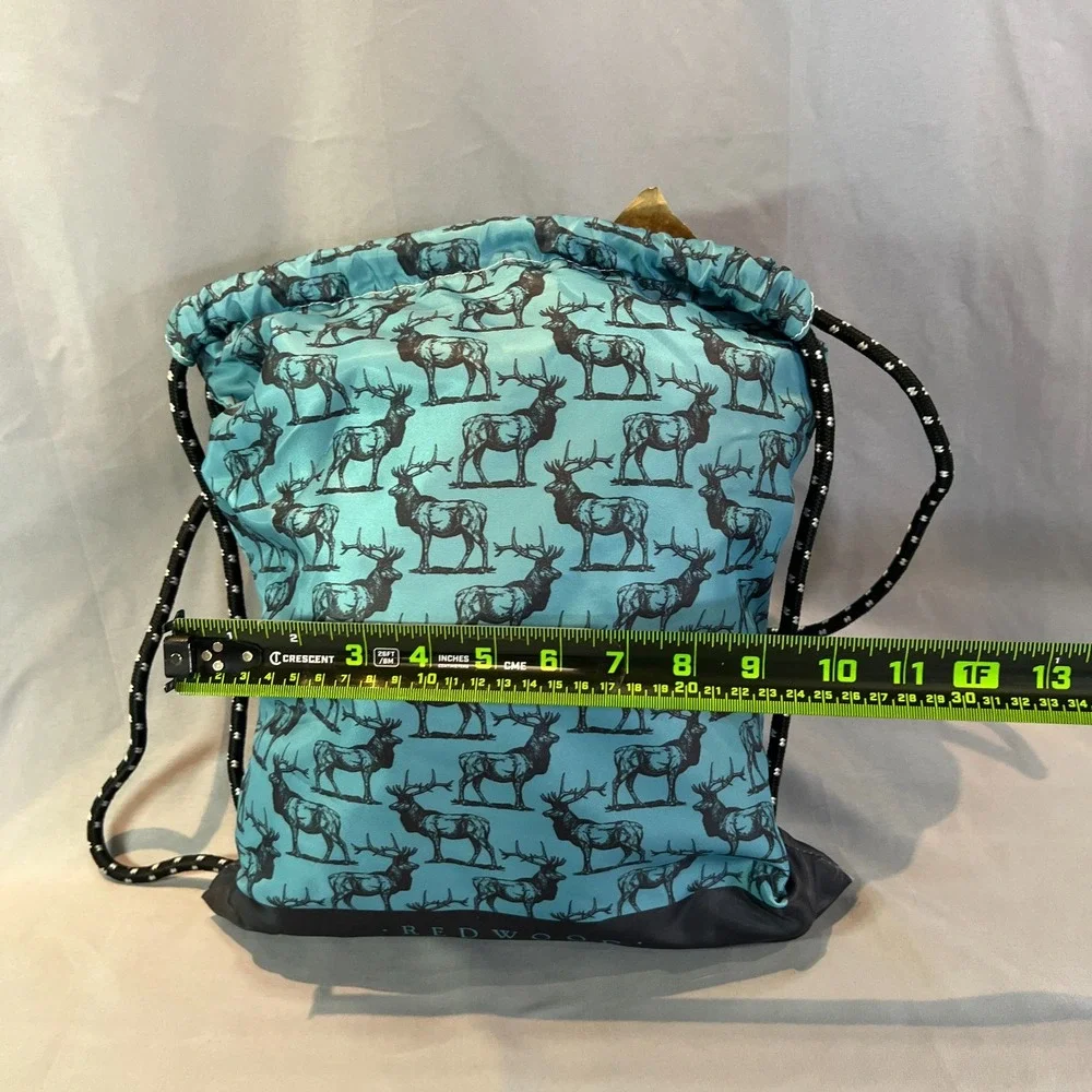 McGovern & Co Redwood National State Park Drawstring Bag Blue Elk Print Sackpack